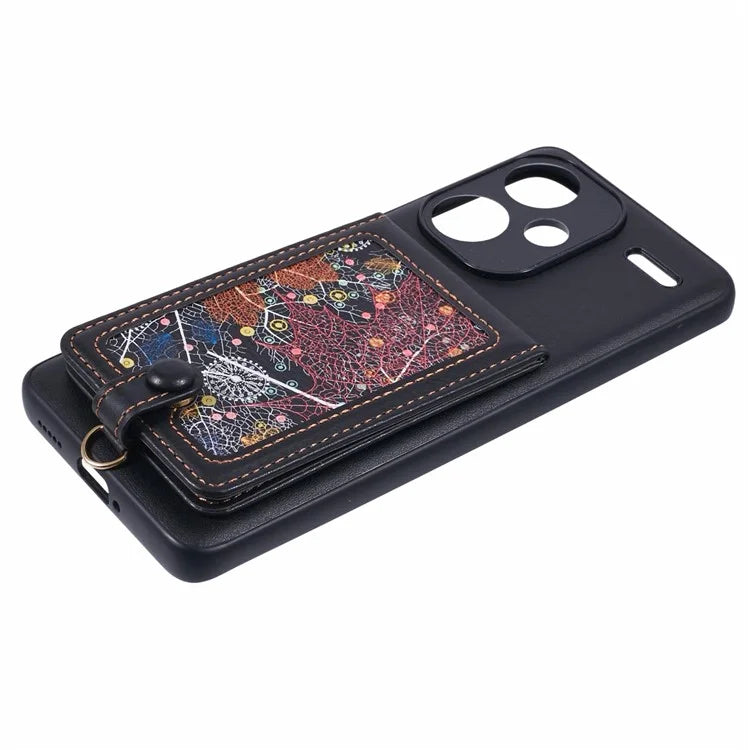 For Xiaomi Redmi Note 13 Pro+ 5G Phone Case with Galaxy Card Bag Kickstand RFID Blocking