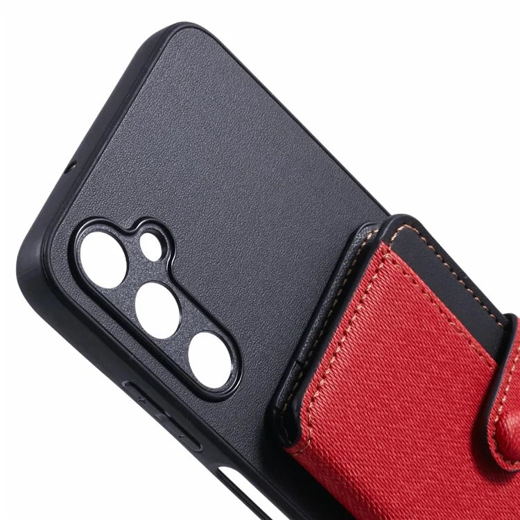 For Samsung Galaxy A05s 4G Phone Case Adhesive Card Bag Color Matching with Kickstand