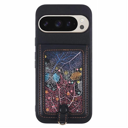 For Google Pixel 9 Pro XL Phone Case with Galaxy Card Bag Kickstand RFID Blocking