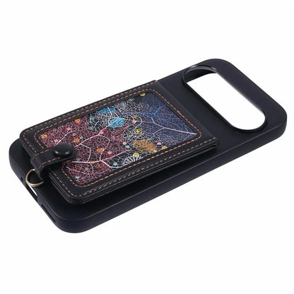 For Google Pixel 9 Pro XL Phone Case with Galaxy Card Bag Kickstand RFID Blocking