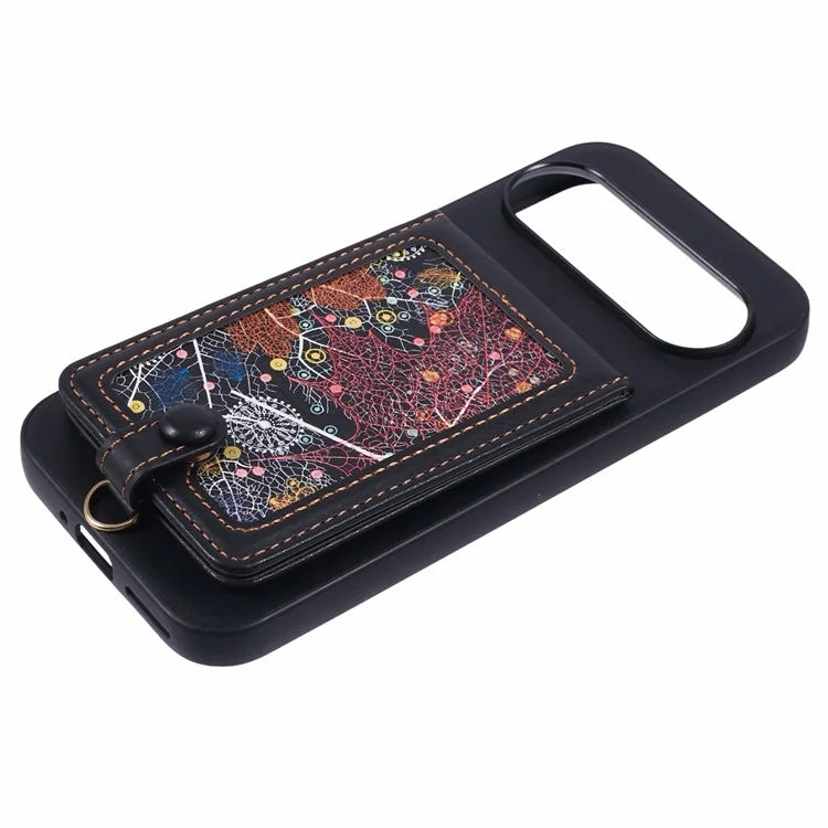 For Google Pixel 9 Pro XL Phone Case with Galaxy Card Bag Kickstand RFID Blocking