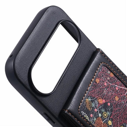For Google Pixel 9 Pro XL Phone Case with Galaxy Card Bag Kickstand RFID Blocking