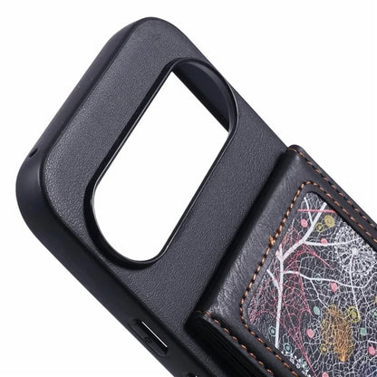 For Google Pixel 9 Pro XL Phone Case with Galaxy Card Bag Kickstand RFID Blocking