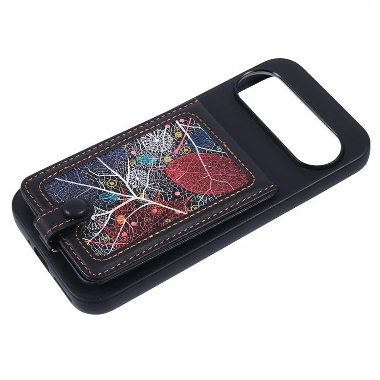 For Google Pixel 9 Pro XL Phone Case with Galaxy Card Bag Kickstand RFID Blocking