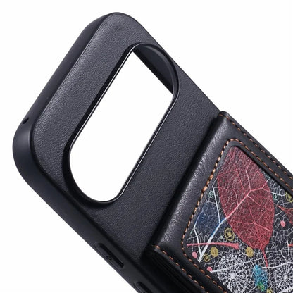 For Google Pixel 9 Pro XL Phone Case with Galaxy Card Bag Kickstand RFID Blocking