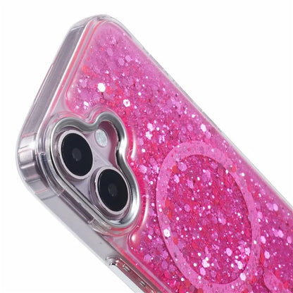 For iPhone 16 Plus Case Compatible with MagSafe Glitter Sequin Epoxy TPU+Acrylic Phone Cover