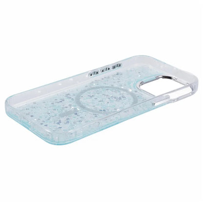 For iPhone 16 Pro Max Case Compatible with MagSafe Glitter Sequin Epoxy TPU+Acrylic Phone Cover
