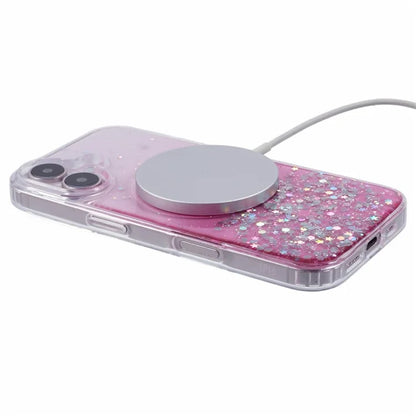 For iPhone 16 Plus Case Compatible with MagSafe Sparkle Epoxy TPU+Acrylic Phone Cover