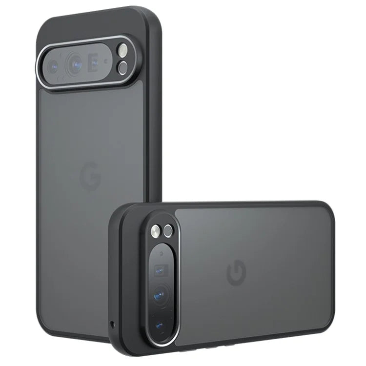 For Google Pixel 9 Pro XL Case Skin-Touch TPU+PC Matte Phone Shell, Transparent Black