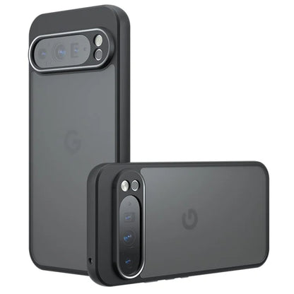 For Google Pixel 9 Pro XL Case Skin-Touch TPU+PC Matte Phone Shell, Transparent Black