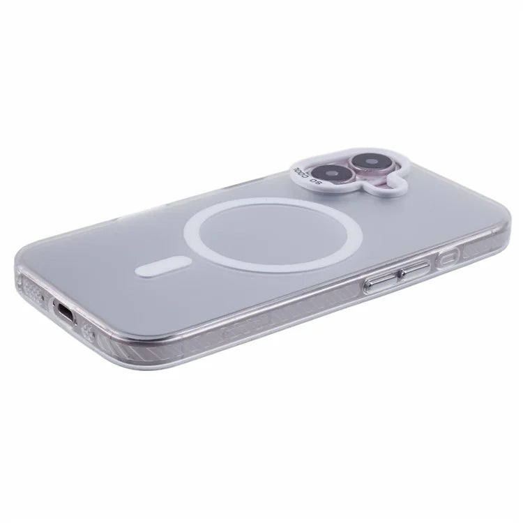 For iPhone 16 Plus Case Compatible with MagSafe Laser Effect TPU+Acrylic Phone Cover
