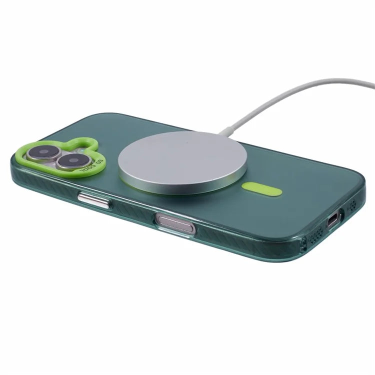 For iPhone 16 Plus Case Compatible with MagSafe Laser Effect TPU+Acrylic Phone Cover