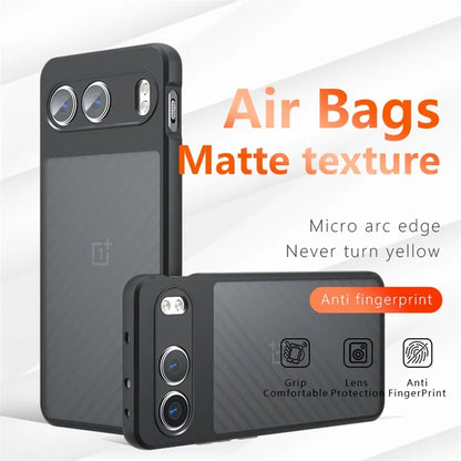 For OnePlus Nord 4 Case Skin-Touch TPU+PC Matte Phone Shell, Transparent Black