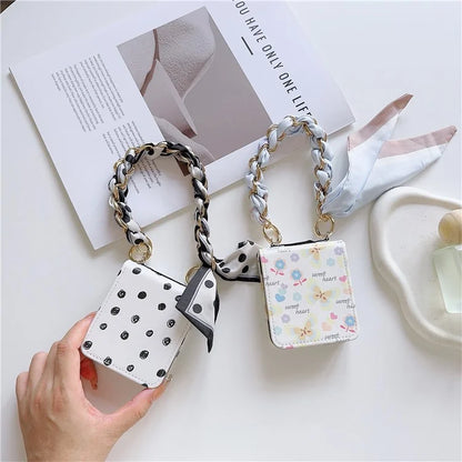 For Samsung Galaxy Z Flip6 5G Case Pattern Leather+PC Phone Cover with Scarf Handle Strap