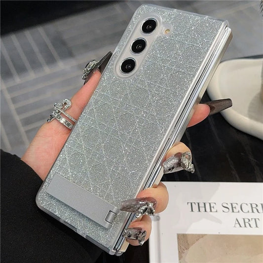 For Samsung Galaxy Z Fold6 5G Case Invisible Kickstand Leather+PC Phone Cover