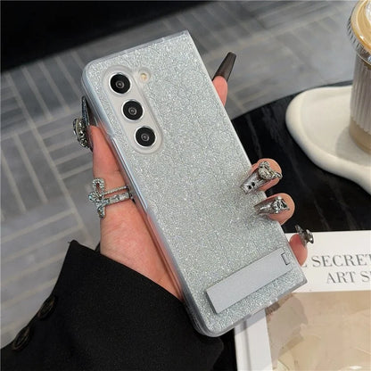 For Samsung Galaxy Z Fold6 5G Case Invisible Kickstand Leather+PC Phone Cover