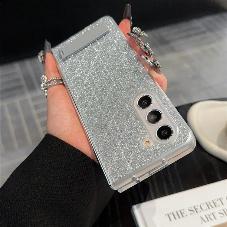 For Samsung Galaxy Z Fold6 5G Case Invisible Kickstand Leather+PC Phone Cover