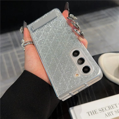 For Samsung Galaxy Z Fold6 5G Case Invisible Kickstand Leather+PC Phone Cover