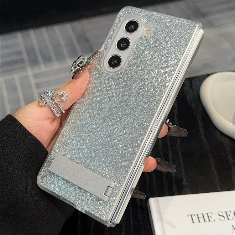 For Samsung Galaxy Z Fold6 5G Case Invisible Kickstand Leather+PC Phone Cover