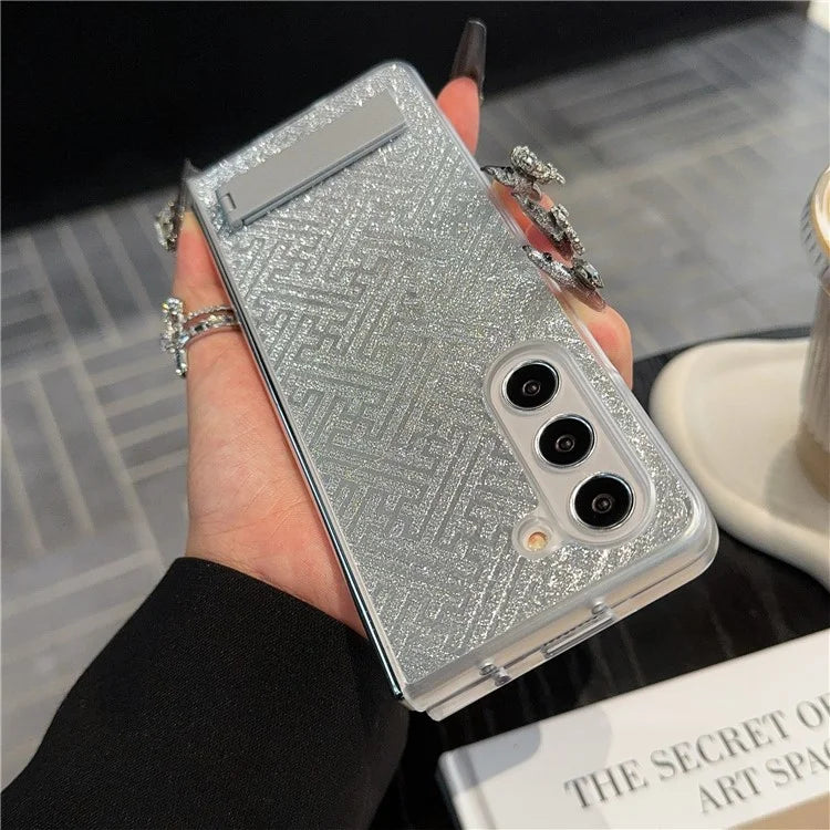 For Samsung Galaxy Z Fold6 5G Case Invisible Kickstand Leather+PC Phone Cover