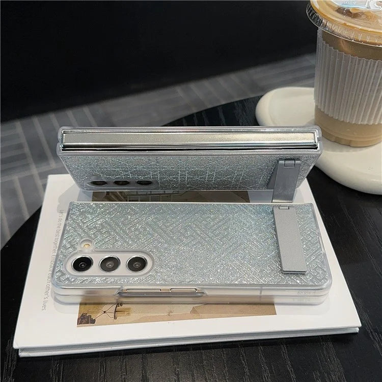 For Samsung Galaxy Z Fold6 5G Case Invisible Kickstand Leather+PC Phone Cover
