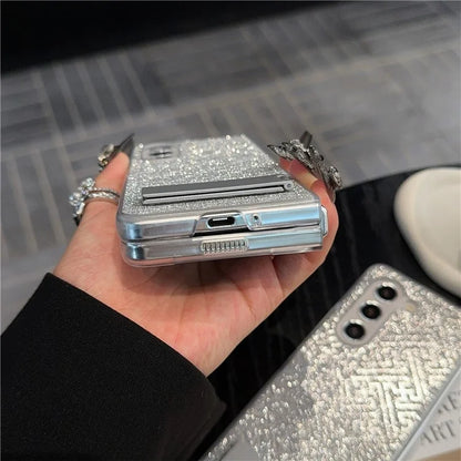 For Samsung Galaxy Z Fold6 5G Case Invisible Kickstand Leather+PC Phone Cover