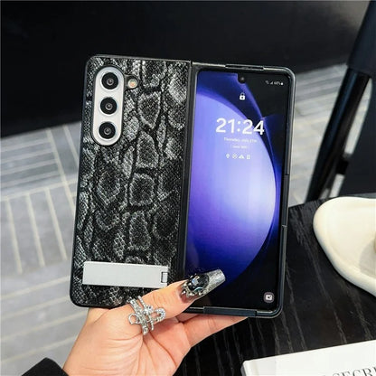 For Samsung Galaxy Z Fold6 5G Case Invisible Kickstand Leather+PC Phone Cover