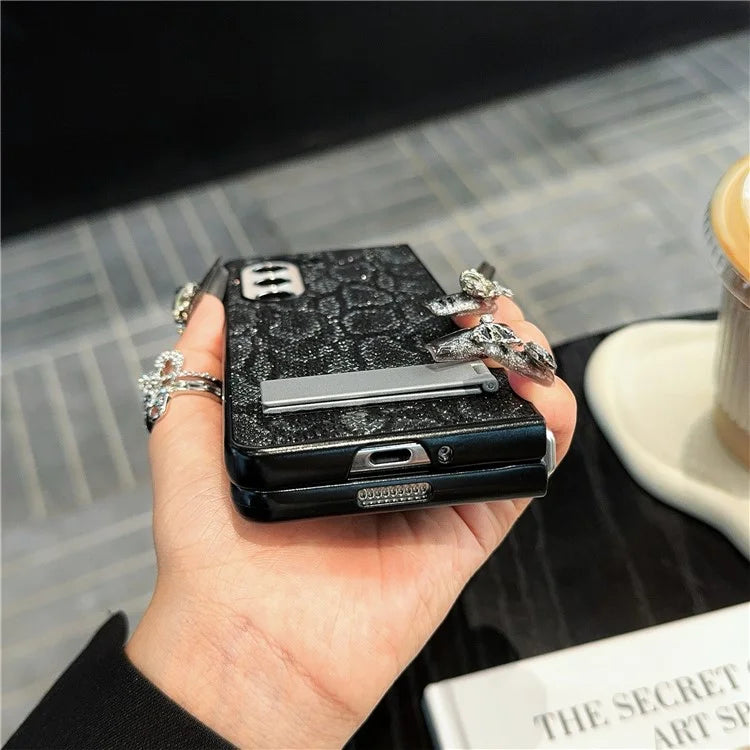 For Samsung Galaxy Z Fold6 5G Case Invisible Kickstand Leather+PC Phone Cover