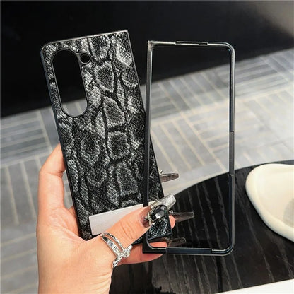 For Samsung Galaxy Z Fold6 5G Case Invisible Kickstand Leather+PC Phone Cover