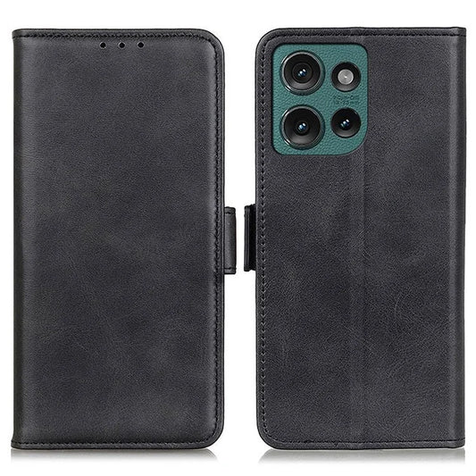 For Motorola Edge 50 5G Case Stand Cowhide Texture PU Leather Phone Cover