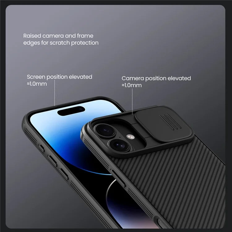 NILLKIN Camshield Pro for iPhone 16 Pro Case Compatible with MagSafe TPU+PC Phone Cover with Slider Camera - Black