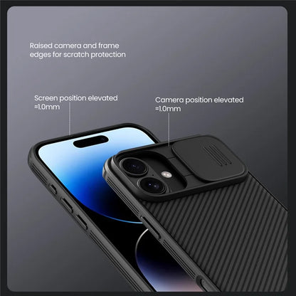 NILLKIN Camshield Pro for iPhone 16 Pro Case Compatible with MagSafe TPU+PC Phone Cover with Slider Camera - Black