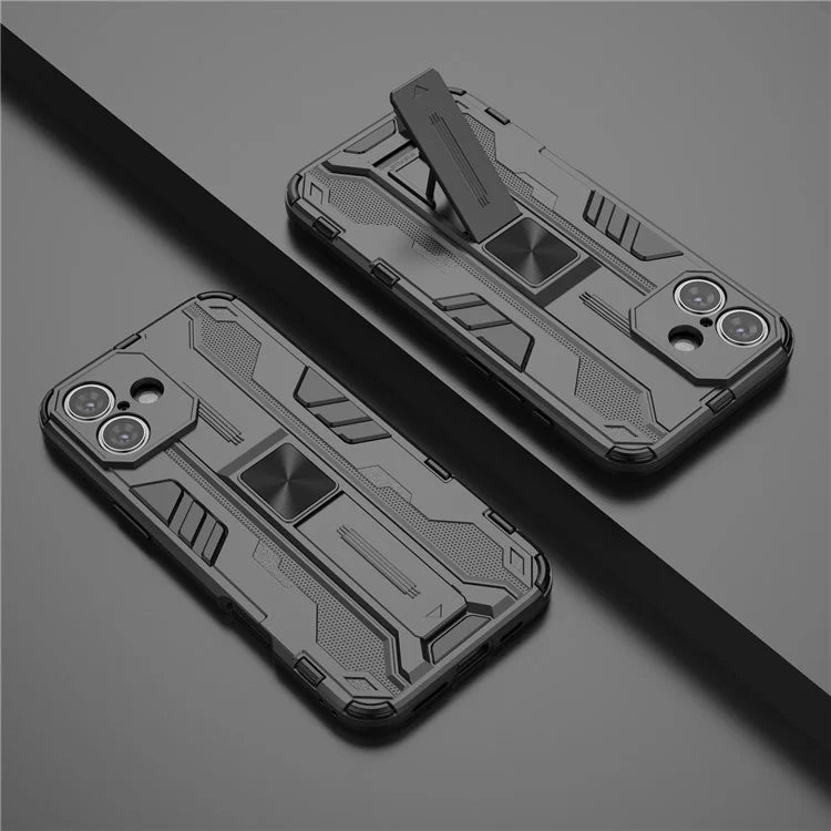 For iPhone 16 Plus Case PC + TPU Shockproof Phone Cover with Kickstand