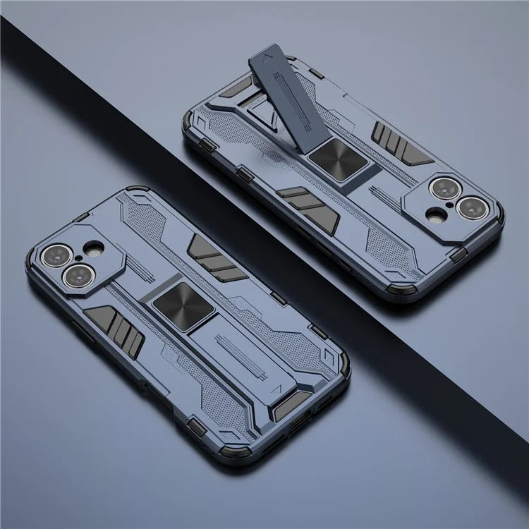 For iPhone 16 Plus Case PC + TPU Shockproof Phone Cover with Kickstand