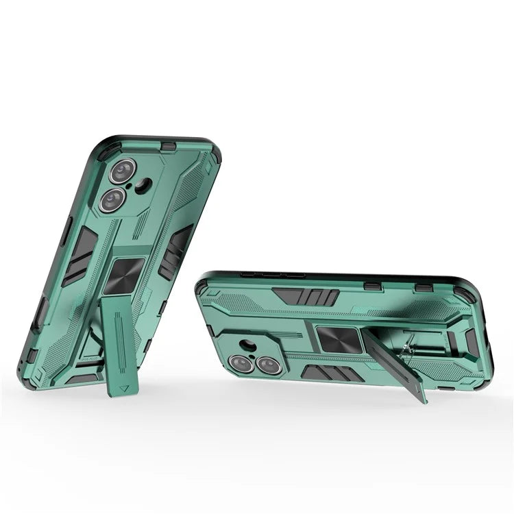 For iPhone 16 Plus Case PC + TPU Shockproof Phone Cover with Kickstand
