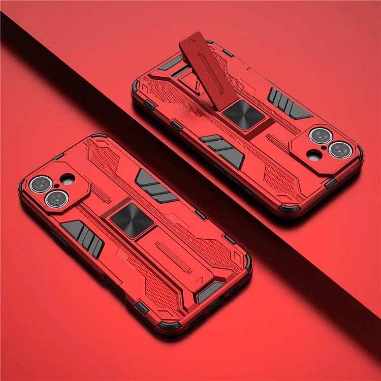 For iPhone 16 Plus Case PC + TPU Shockproof Phone Cover with Kickstand