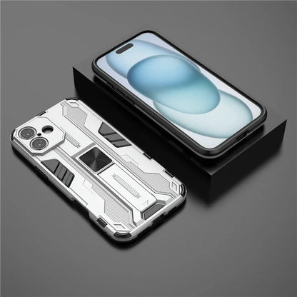 For iPhone 16 Plus Case PC + TPU Shockproof Phone Cover with Kickstand