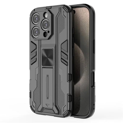 For iPhone 16 Pro Case PC + TPU Shockproof Phone Cover with Kickstand