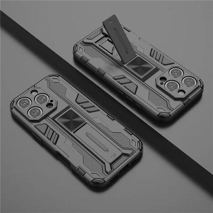 For iPhone 16 Pro Case PC + TPU Shockproof Phone Cover with Kickstand