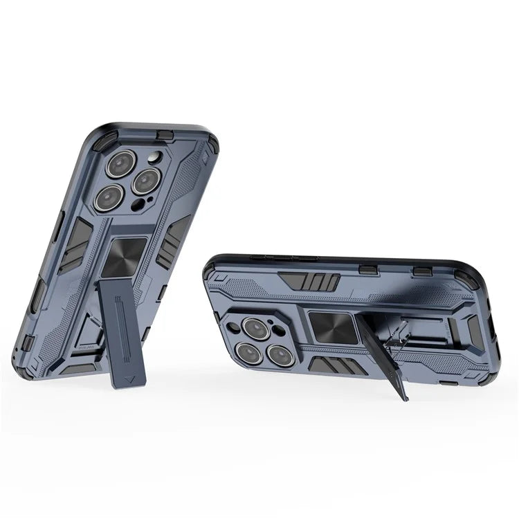 For iPhone 16 Pro Case PC + TPU Shockproof Phone Cover with Kickstand
