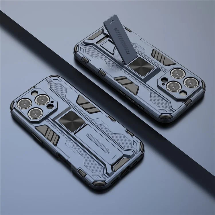 For iPhone 16 Pro Case PC + TPU Shockproof Phone Cover with Kickstand