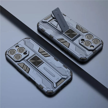 For iPhone 16 Pro Case PC + TPU Shockproof Phone Cover with Kickstand