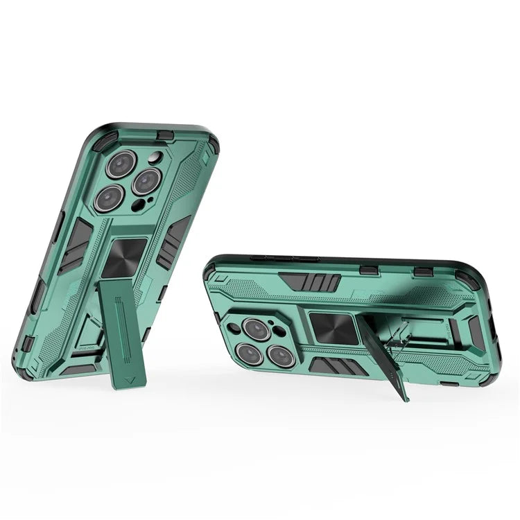 For iPhone 16 Pro Case PC + TPU Shockproof Phone Cover with Kickstand