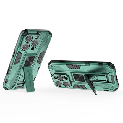 For iPhone 16 Pro Case PC + TPU Shockproof Phone Cover with Kickstand