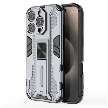 For iPhone 16 Pro Case PC + TPU Shockproof Phone Cover with Kickstand