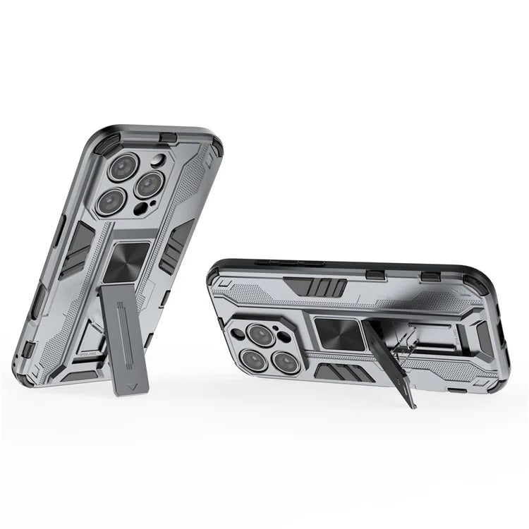 For iPhone 16 Pro Case PC + TPU Shockproof Phone Cover with Kickstand