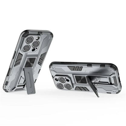 For iPhone 16 Pro Case PC + TPU Shockproof Phone Cover with Kickstand
