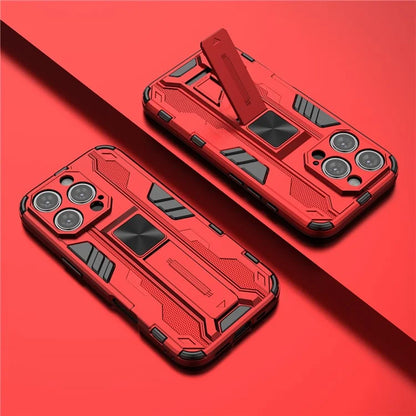 For iPhone 16 Pro Case PC + TPU Shockproof Phone Cover with Kickstand