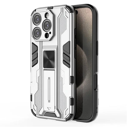 For iPhone 16 Pro Case PC + TPU Shockproof Phone Cover with Kickstand