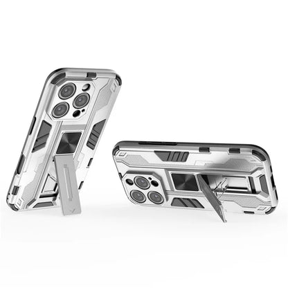 For iPhone 16 Pro Case PC + TPU Shockproof Phone Cover with Kickstand